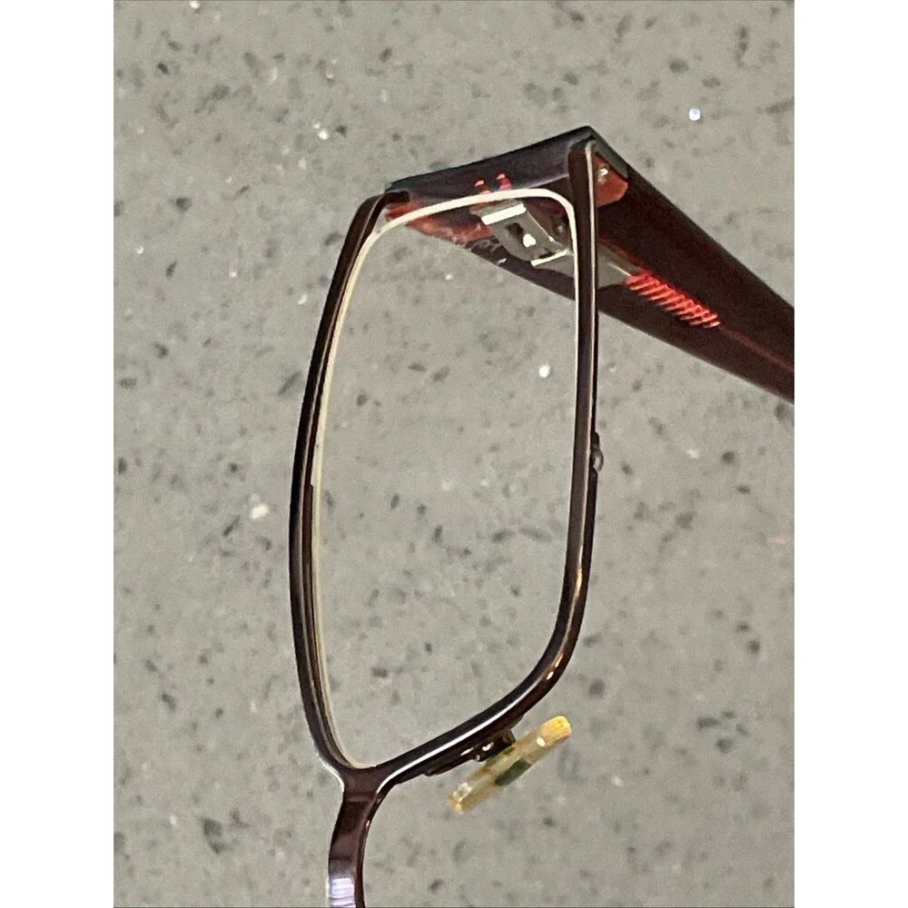 MIZYAKE Japan 4911 Brown Burgundy Red Half Rim Eyeglasses Frames ONLY